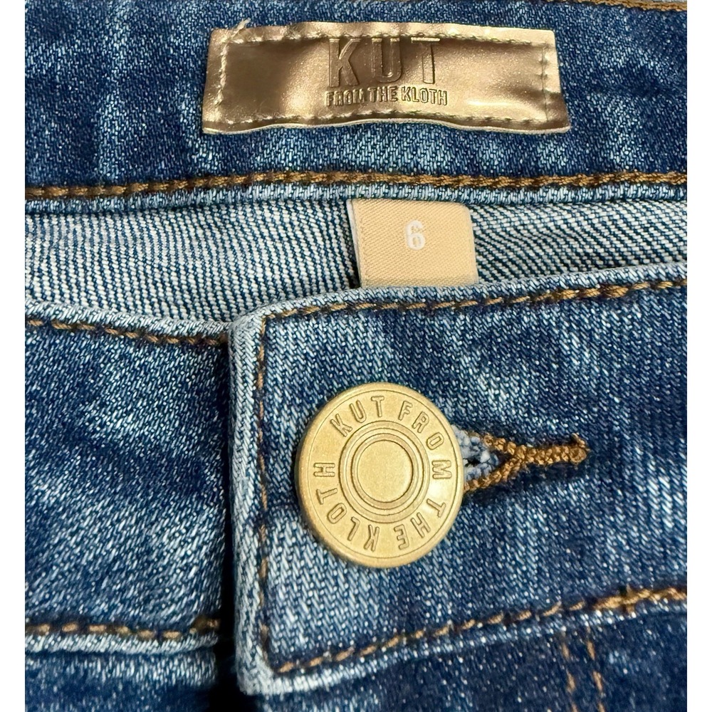 Kut from the Kloth Mid-Wash Blue Wide Leg Jeans - Picture 7 of 9